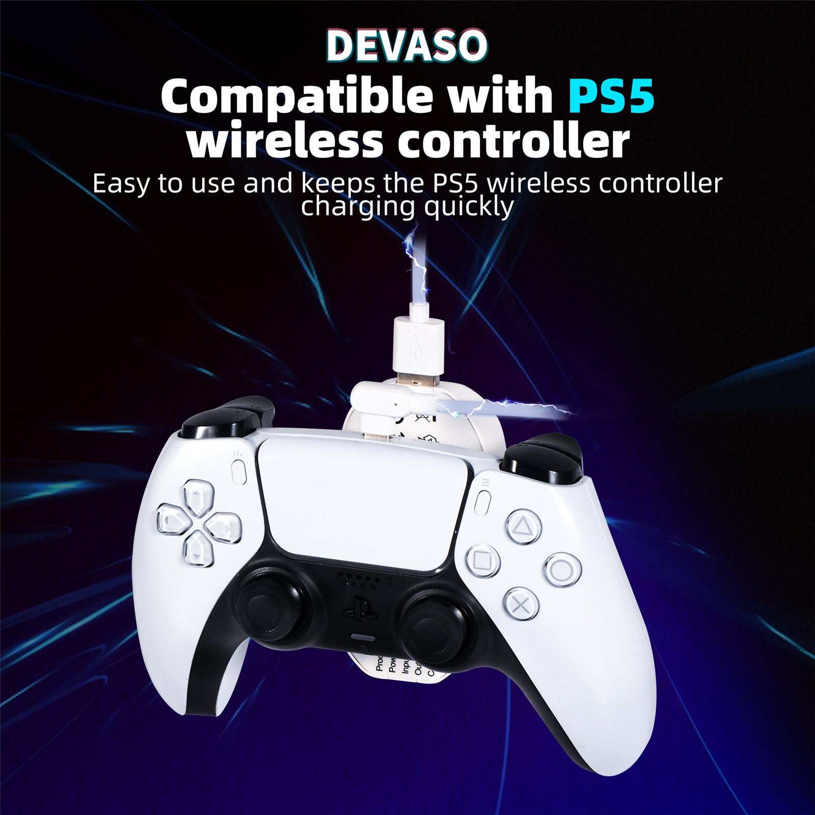 DEVASO Portable Charging Case Compatible with PS5 Gamepad 6000mAh Power Bank Game Console Controller Charger DEVASO Portable Charging Case Compatible with PS5 Gamepad 6000mAh Power Bank Game Console Controller Charger